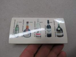 Remy Martin, Beefeater, BAllantines, Smirnoff, Rhum Negrita, Carlsberg, Grand Marnier, Ron Blanco, Tio Pepe,  Sequin - Oy Toivo Asp -mainostikkuvihko / tikkuaski