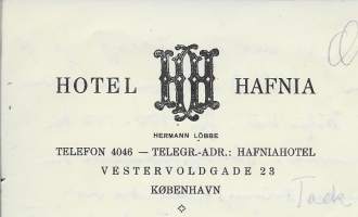 Hotel Hafnia Kobenhavn 1934 -  firmalomake
