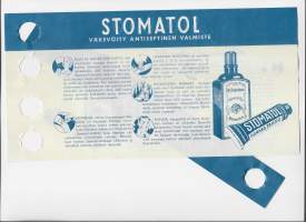 Stomatol väkevöity antiseptinen valmiste vanha lääke  tuote-esite