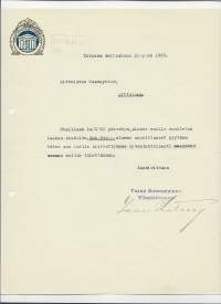 Turun Suomalainen Yliopistoseura 1923 -  firmalomake