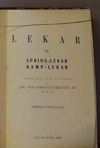Lekar II.  (Pelit, leikit, lastenkirja)