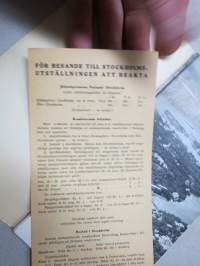 Stockholm - Stockholmsutställningen 1930 av konstindustri, konshandverk och hemslöjd -travel brochure and map matkailuesite / kartta
