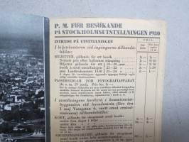 Stockholm - Stockholmsutställningen 1930 av konstindustri, konshandverk och hemslöjd -travel brochure and map matkailuesite / kartta