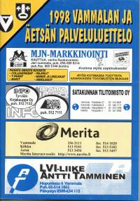 1998 Vammalan ja Äetsän palveluluettelo- puhelinluettelo