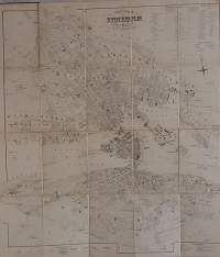 Karta Vägvisare inom Stockholm af T. v. Mentzer. På P.A. Huldbergs Förlag. 1 uppl. 1855. (1800-luku, erittäin harvinainen, keräilyharvinaisuus, vanha kartta)