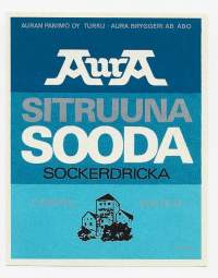 Aura Sitruuna Sooda - juomaetiketti