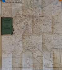 Post- und Eisenbahn - Reisekarte von Deutschland. (1800-luku, harvinainen, keräilykohde, vanha kartta, Saksa)