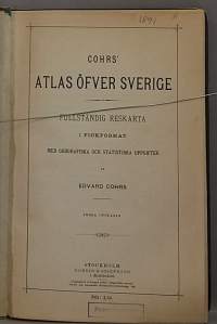 Chors`Atlas öfver Sverige. (1800-luku, harvinainen, keräilykohde, Ruotsi, vanha karttakirja)