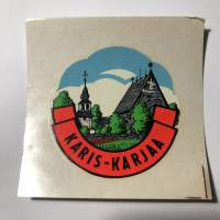 Karis - Karjaa -siirtokuva / vesisiirtokuva / dekaali -1960-luvun matkamuisto