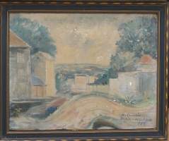 Paris Meidon, öljymaalaus puulle sign  A Clausén 1929 38x47 cm kehystetty