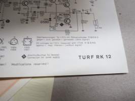 Siemens TURF RK 12 radio - Directions for use - Bedienungsanleitung - Instructions de service + Schematic