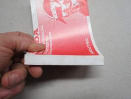 Honda XRV750 owner´s manual -käyttöohjekirja englanniksi, hollanksi ja espanjaksi, sähkökaavio mukana