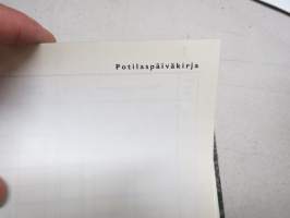 Potilaspäiväkirja (virallinen, Lääkintöhallituksen hyväksymä), painettu 1971, täysin käyttämätön, nimirekisteri / potilastiedot