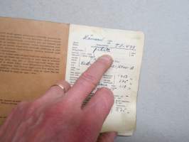 Volkswagen Kastenwagen 2-21/2400, vm. 1958, IU-479, 1. omistaja Åke Tuominen - Tampere -rekisteriote / registerutdrag