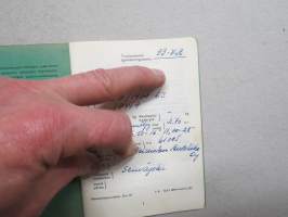 Valmet 361D/1900 traktori, vm. 1963, 93-VZ, 1. omistaja L. Koiviston Autoliike Oy Seinäjoki - haltija mv. Lauri Rajalaakso Kauhajoki -rekisteriote / registerutdrag