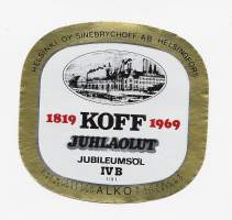 Koff IVB Juhlaolut 1819-1969 -  olutetiketti