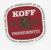 Koff I Presidentti  1819 -  olutetiketti