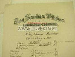 Turun Suomalainen Waltiolyseo, Wäinö Laurinen -lukukausitodistus 1902