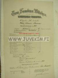Turun Suomalainen Waltiolyseo, Wäinö Laurinen -lukukausitodistus 1902