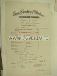 Turun Suomalainen Waltiolyseo, Wäinö Laurinen -lukukausitodistus 1898