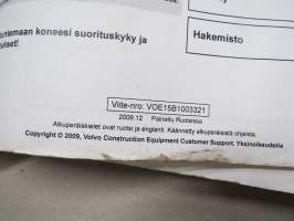 Volvo L150F / L180F / L220F kauhakuormaaja -käyttöohjekirja