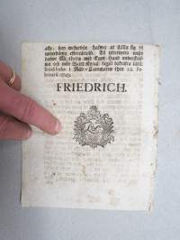 Kongl. Majestets... Förordning Angående Krono-Rusthåll -asetus, Stockholm 1749