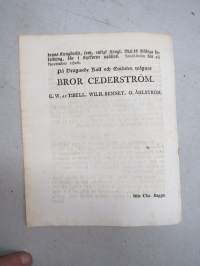 Kongl. Majestets... Kungörelse...Indelte Infanteriets Beklädnad, som af Soldaten kommer att underhållas -asetus / säädös, Stockholm, 1806