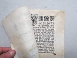 Kongl. Majestets... Bref Til Landshövdingarna, at Rusthållare ? få betunga theras Augments Hemman med större Utlagor... -asetus / säädös, Stockholm, 1692