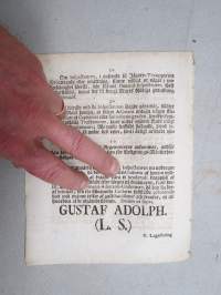 Kongl. Majestets... Instruction för Den Inspecteur öfwer Jägare-Trupperne... -asetus / säädös, Stockholm, 1802
