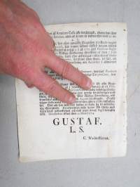 Kongl. Majestets... Förordning Angående Accordernas afskaffande i Militairen..., Stockholm, 1774 -asetus / säädös