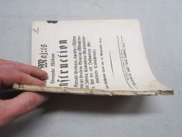 Kongl. Majestets... Instruction för de Generals-Personer, hwilka i nåder förordnas att förratta General-Mönstringar..., Stockholm, 1720 -asetus / määräys