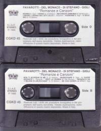 C-kasetti - Romanze e Canzoni, 1988.  Maailmankuulujen tenorien kokoelma, 2 kasettia. CGKD 45.