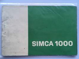 Käyttöohjekirja (Hansikaslokerokirja) - Simca 1000 (1968)