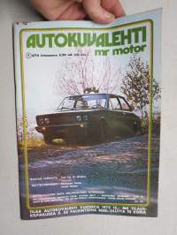 Autokuvalehti mr motor 1974 nr 3, Fiat 131 Mirafiori, Volkswagen Scirocco TS, Hurrican Sport HT, Morris Marina, Sunbeam 1600, Skokloster vanhat autot kokoontuminen