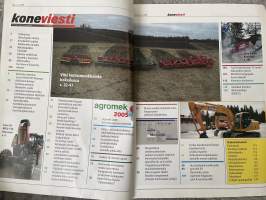 Koneviesti 2005 nr 2 - Kokeilussa Case IH MXU 135 Maxxum Näppärä tapaus, Agromek 2005 uutuudet, Kylvömenetelmien kustannusvertailu tilamallien avulla, ym.