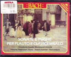 Johann Sebastian Bach/Tomaso Albinoni - Sonate E Fughe per flauto e clavicembalo, 1986. 2 C-kasettia. Katso tarkempi sisältö kuvasta.