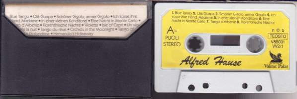 C-kasetti Alfred Hause - 16 toivetangoa, 1985. V85001. Katso kappaleet alta!