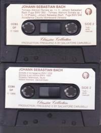 Johann Sebastian Bach/Tomaso Albinoni - Sonate E Fughe per flauto e clavicembalo, 1986. 2 C-kasettia. Katso tarkempi sisältö kuvasta.