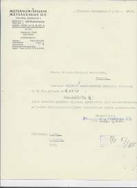 Metsänomistajain Metsäkeskus Kotka 1937  -  firmalomake