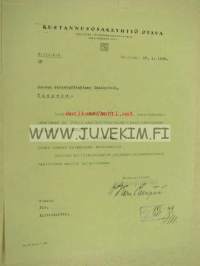 Kustannusosakeyhtiö Otava, Helsinki 17.1.1939 -asiakirja, allekirjoitus Kari Reenpää