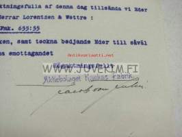 Kaukas Fabrik, Helsinki 12.3.1915 -asiakirja, allekirjoitus Jacob von Julin