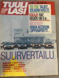 Tuulilasi 1987 nr 2 - Suurvertailu, Tee itse: Talbot Solaran huolto, Koeajo: Fiat Regata 100 S ie, Kestotesti: Honda Accordin loppuraportti, ym.