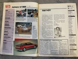 Tuulilasi 1985 nr 5 - Koeajossa huippu-uutuudet: Saab 9000, Mercedes Benz 200, Kesärengastesti: Leveä rengas ja vesiliirto, ym.