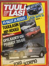 Tuulilasi 1985 nr 4 - F1-Tallit ja kuskit, Tuulilasin mp-koulu, Lada 1600 SL, Sporttivertailu: Opel kadett GSI, Peugeot 205 GTI, Ford Scorpio, ym.