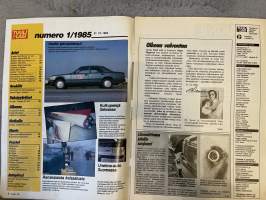 Tuulilasi 1985 nr 1 - Kestotesti: Honda Civic 1,5 GL, Koeajot: Ford Escort 1,6 LX, Mitsubishi Galant GL, Uusi Etuvetoinen pikku-Volvo, ym.