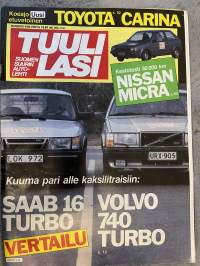 Tuulilasi 1984 nr 4 - Kestotesti 30 000 km Nissan Micra, Kuuma pari alle kaksilitraisiin: Saab 16 Turbo &amp; Volvo 740 Turbo, ym.