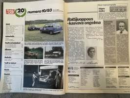 Tuulilasi 1983 nr 10 - Frankfurtin autonäyttely, Koeajo: Pikkuruinen Diesel Daihatsu, käytetty Volvo 343, Talvirengas-testi, 1300 hevosvoimaa metanolilla, ym.