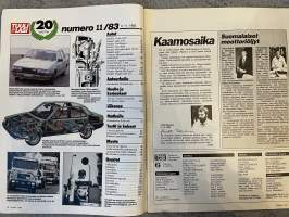 Tuulilasi 1983 nr 11 - Toimiiko hirvipilli?, Uusi Saab, Suurvertailu, Koeajo: Uusi Lada, Toyota Corollan huolto-ohjeet, ym.