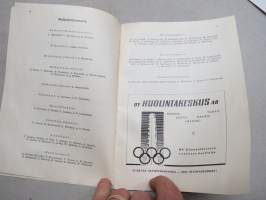 Maaottelu Suomi-Ranska Stadionilla 15-16.9.1951 -käsiohjelma