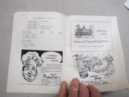 Maaottelu Suomi-Ranska Stadionilla 15-16.9.1951 -käsiohjelma